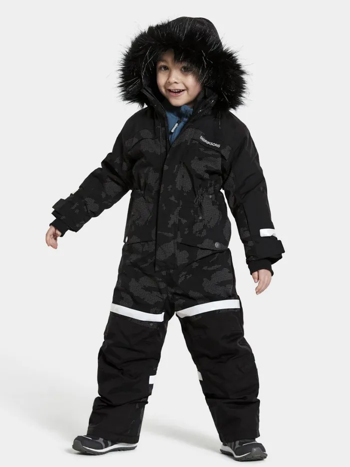 Bjrven Special Edition Kids039 Coverall Island Print Reflex Kids Didriksons Snowsuits