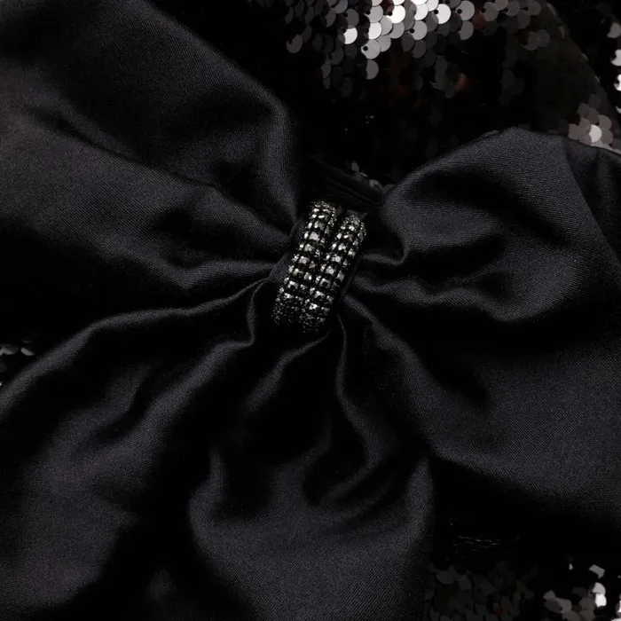 Black Sequin Bow Maxi Dress Women Self Portrait Dresses Black Sequin Bow Maxi Dress Women Self Portrait Dresses