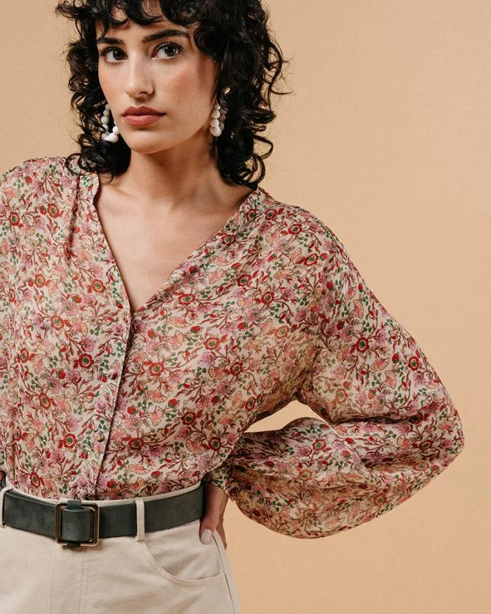 BLOUSE ECRU MARJORIE Shop Grace and Mila Patterned Blouses