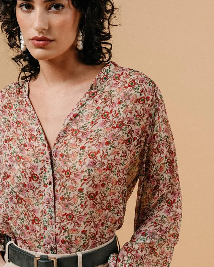 BLOUSE ECRU MARJORIE Shop Grace and Mila Patterned Blouses