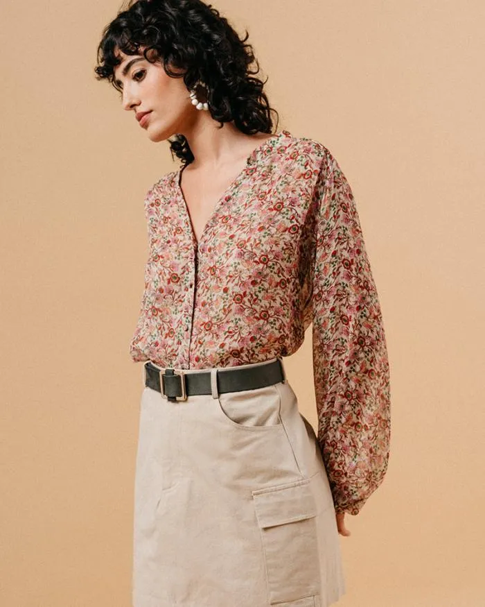 BLOUSE ECRU MARJORIE Shop Grace and Mila Patterned Blouses