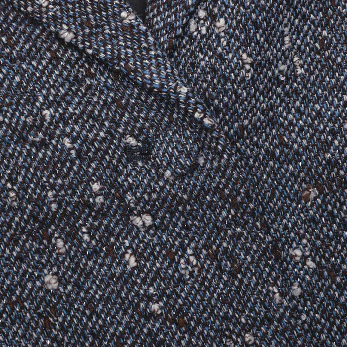 Blue Boucle Blazer Women Self Portrait Outerwear