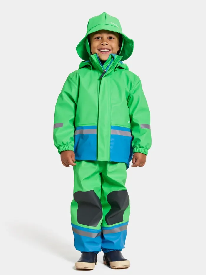 Boardman Kids039 Set Galon Frog Green Kids Didriksons Lined Rain Set