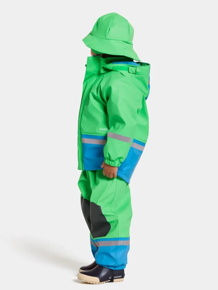 Boardman Kids039 Set Galon Frog Green Kids Didriksons Lined Rain Set