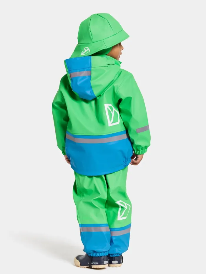 Boardman Kids039 Set Galon Frog Green Kids Didriksons Lined Rain Set