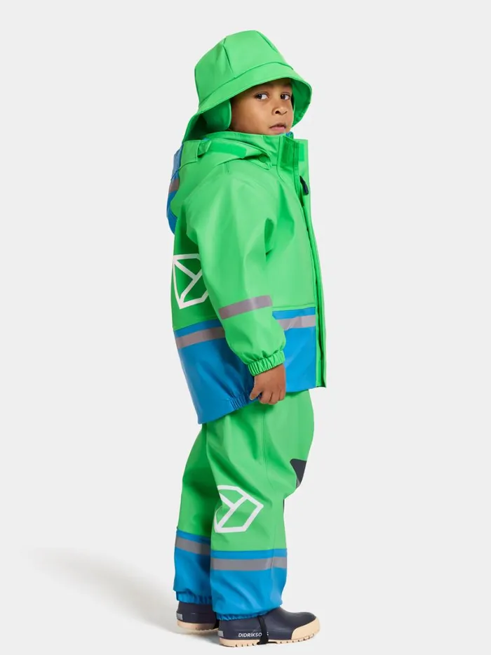 Boardman Kids039 Set Galon Frog Green Kids Didriksons Lined Rain Set