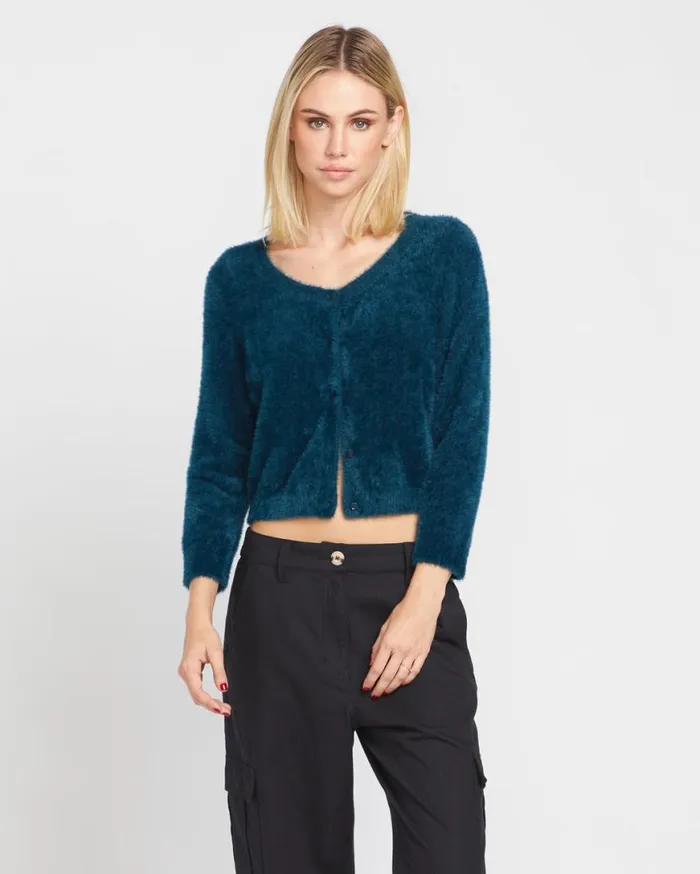 BodyodyodyCon Sweater 8211 Midnight Green Womens Volcom Sweaters and Cardigans