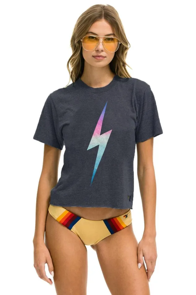 Bolt Boyfriend Tee 8211 Rainbow Pink Women Aviator Nation Tees