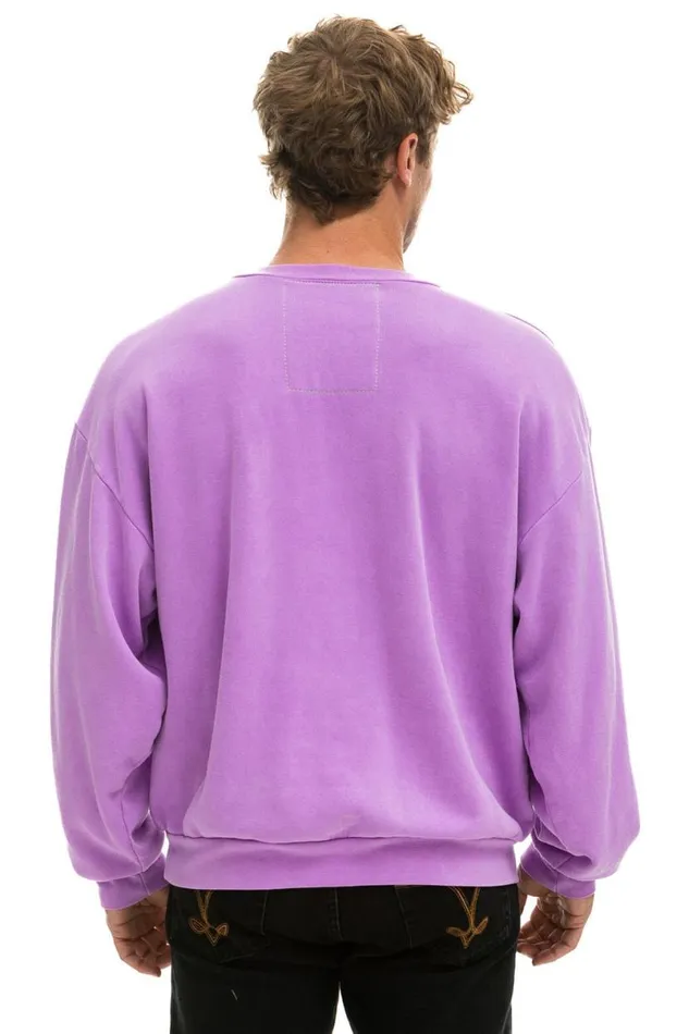 Bolt Gradient Relaxed Crew Sweatshirt 8211 Neon Purple Purple WomenMen Aviator Nation Sweatshirts