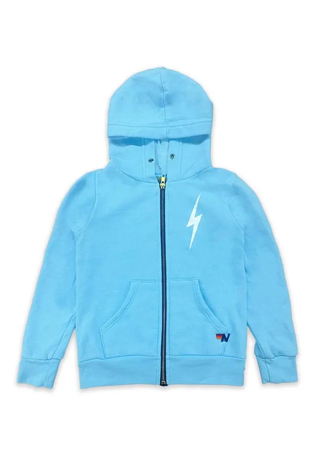 Bolt Print Zip Hoodie 8211 Sky White Kids Aviator Nation Hoodies