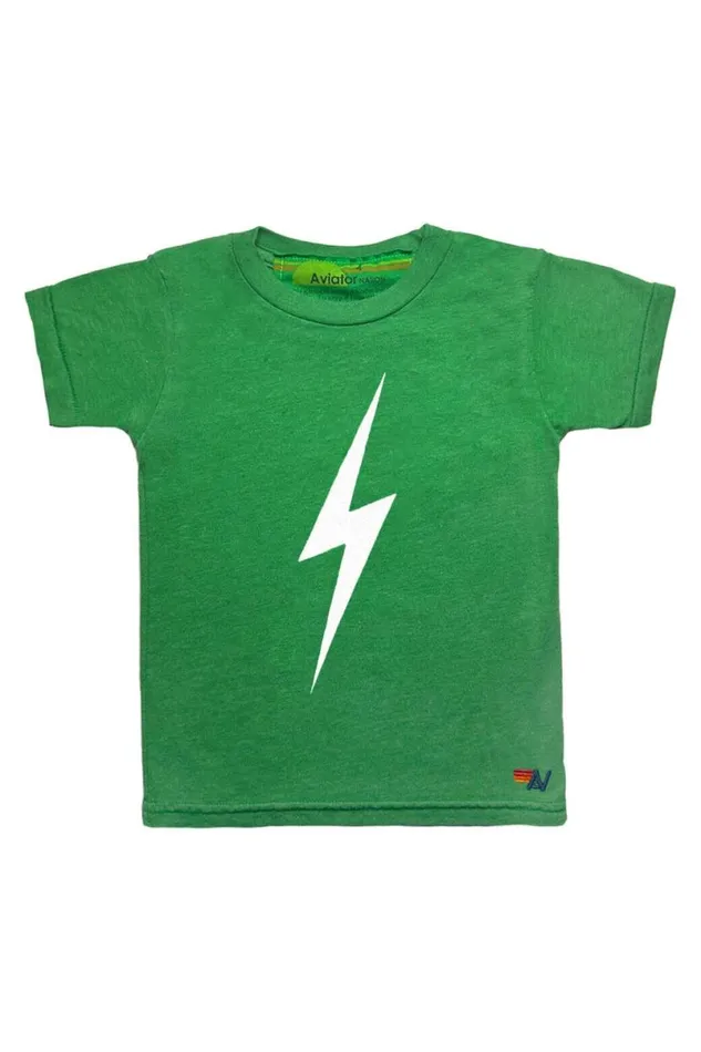 Bolt Tee 8211 Kelly Green Kids Aviator Nation Tees
