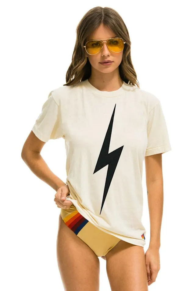 Bolt Tee 8211 Vintage White WomenMen Aviator Nation Tees