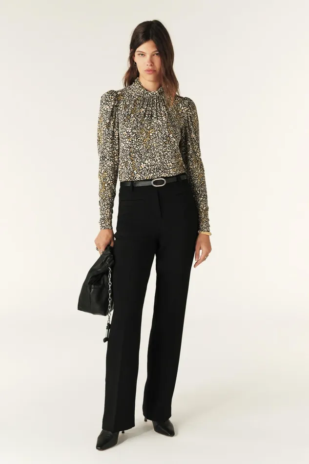 Bootcut Pants Omento Black Women Baandsh Pants and Jeans