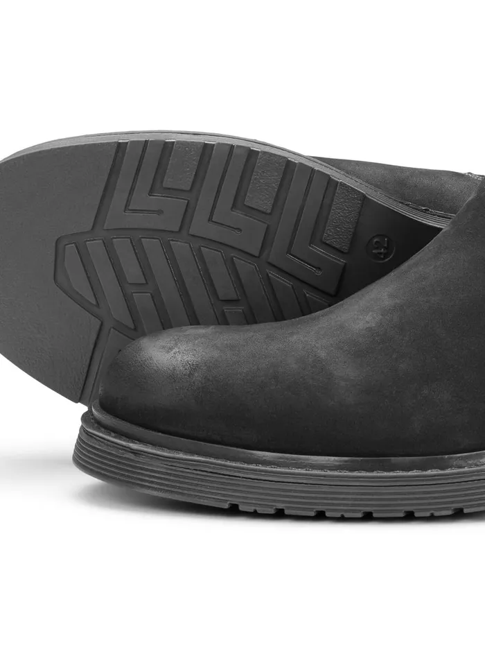 Boots JACK and JONES Mens LEATHER BOOTS Black Pirate Black Gift for Friend