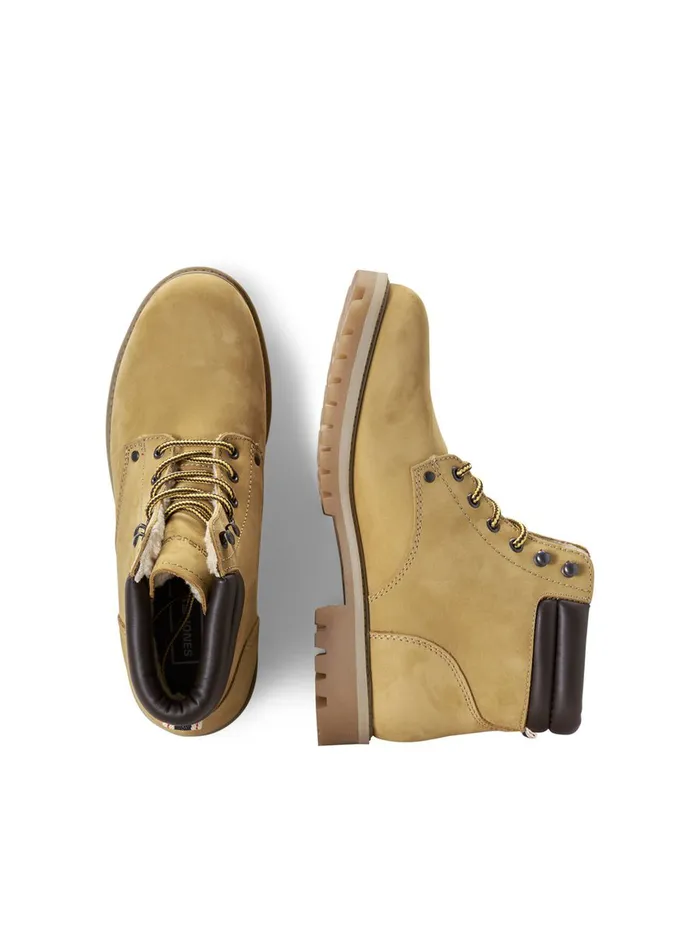 Boots JACK and JONES Mens NUBUCK LEATHER BOOTS Brown Honey On Sale