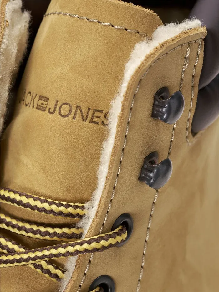 Boots JACK and JONES Mens NUBUCK LEATHER BOOTS Brown Honey On Sale