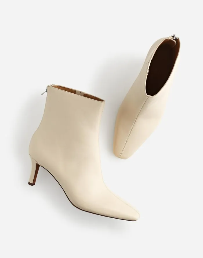 Boots Women Madewell The Dimes StilettoHeel Ankle Boot Ecru