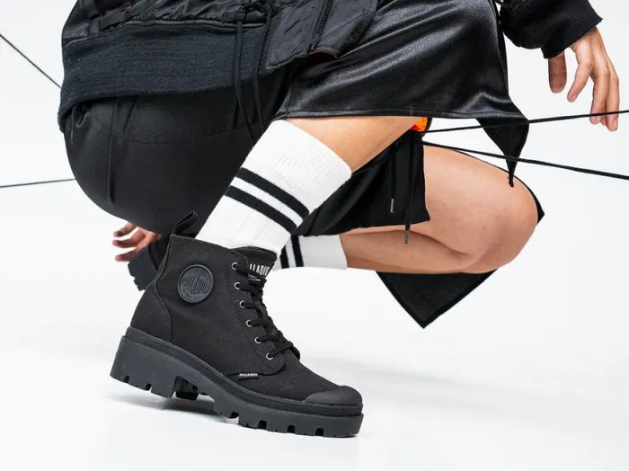 Boots Women PALLADIUM PALLABASE TWILL Blackblack
