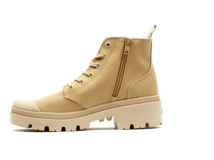 Boots Women PALLADIUM PALLABASE TWILL Caramel Boots Women PALLADIUM PALLABASE TWILL Caramel
