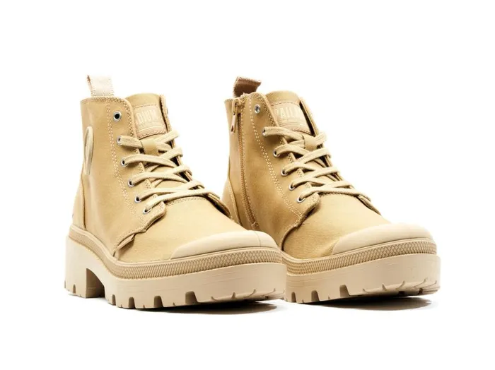 Boots Women PALLADIUM PALLABASE TWILL Caramel Boots Women PALLADIUM PALLABASE TWILL Caramel