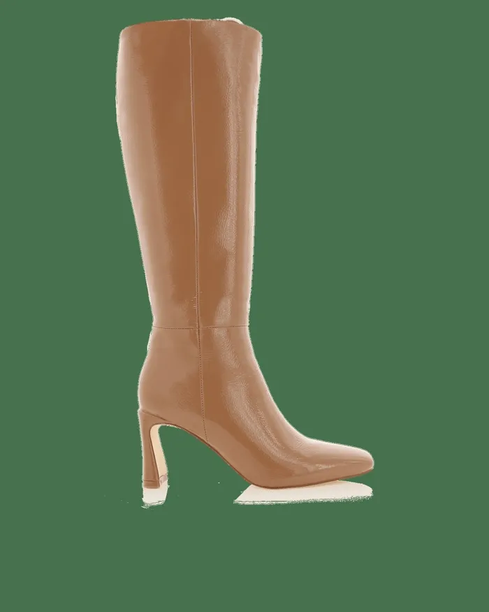 Boots Yasmeen Knee High Boot Toffee Crinkle Patent Petal and Pup Women