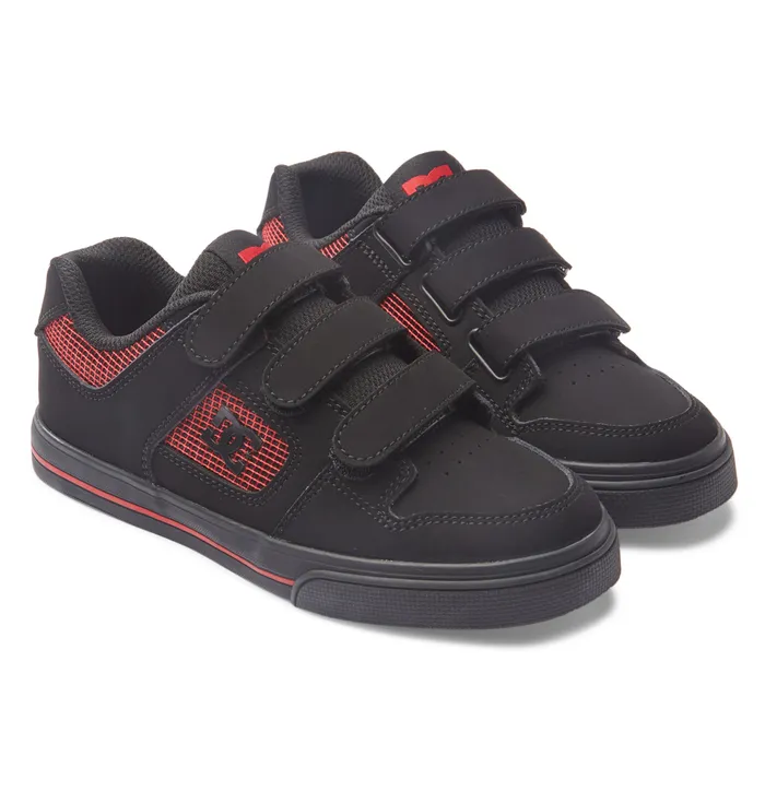 Boy8217s Pure Velcro Shoes blackblackred Sneakers DC Shoes Kids