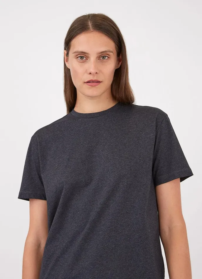 Boy Fit Tshirt Charcoal Melange Women SUNSPEL Tshirts and Tops