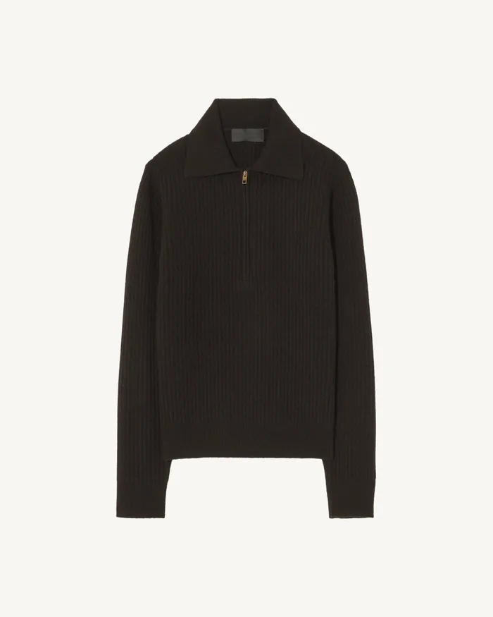 BRAXTON SWEATER Dark Brown Women Nili Lotan Knits and Sweaters
