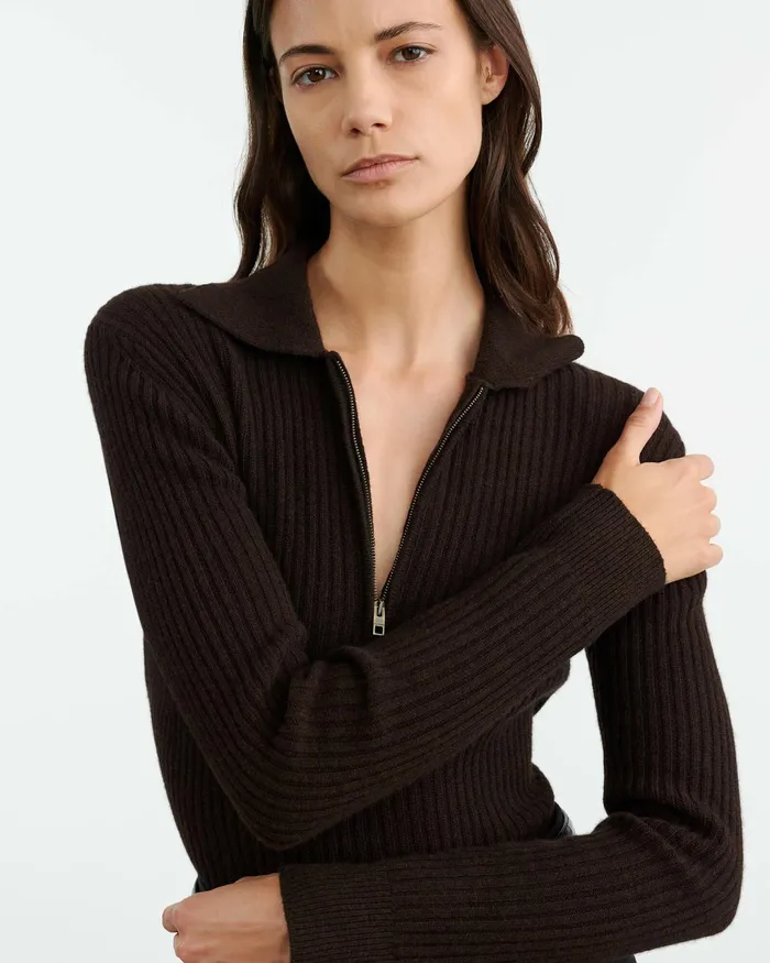 BRAXTON SWEATER Dark Brown Women Nili Lotan Knits and Sweaters