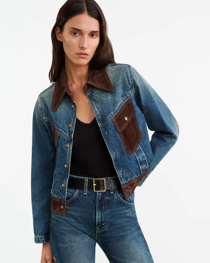 BROOKLYN DENIM JACKET Simon Wash Women Nili Lotan Jackets and Blazers