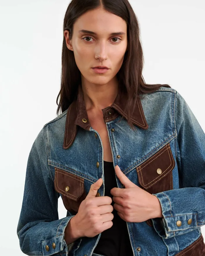 BROOKLYN DENIM JACKET Simon Wash Women Nili Lotan Jackets and Blazers
