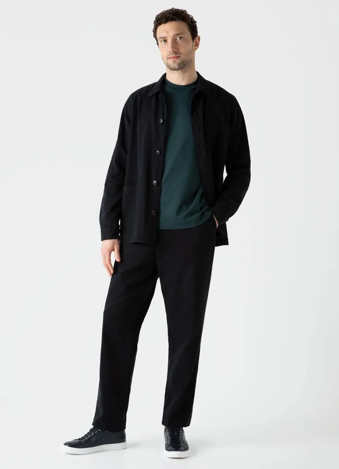 Brushed Cotton Chore Trouser Black Men SUNSPEL Pants