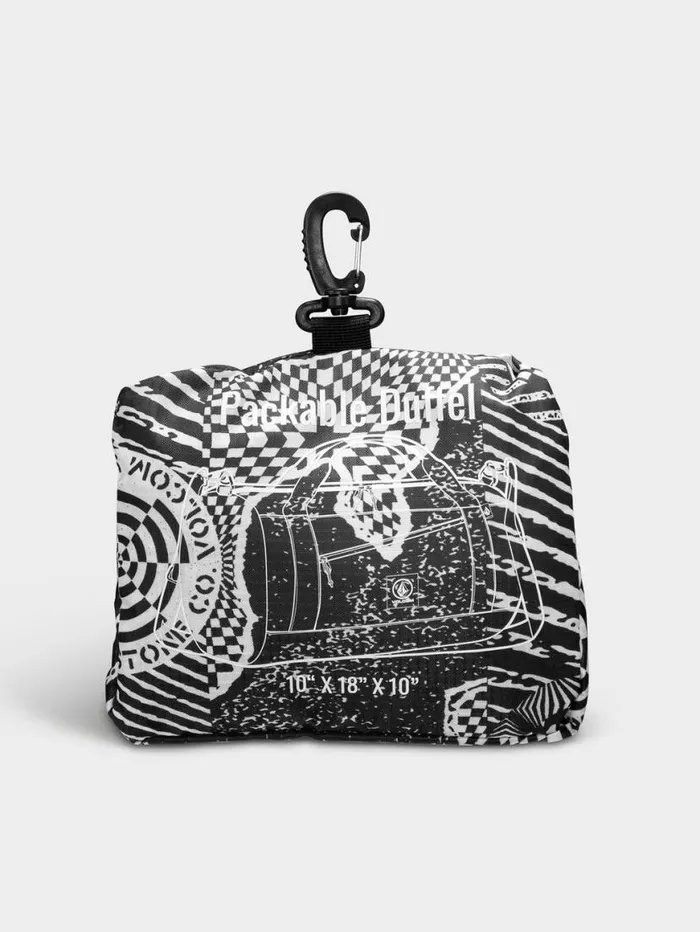 Bt Packable Duffel 8211 Black White Mens Volcom Bags and Backpacks
