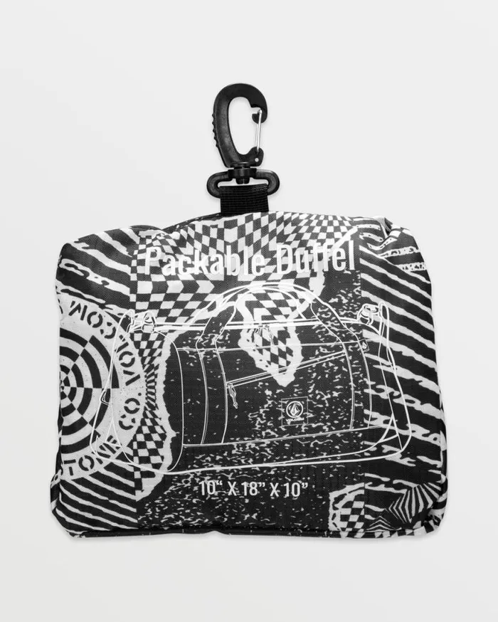 Bt Packable Duffel 8211 Black White Mens Volcom Bags and Backpacks