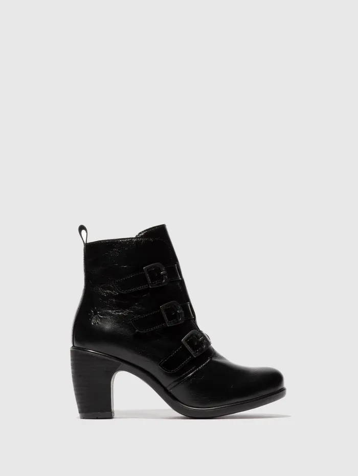 Buckle Ankle Boots KLEA012FLY BLACK Women Fly London Ankle Boots