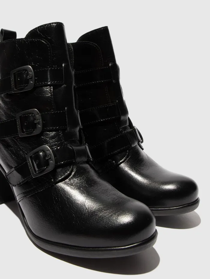 Buckle Ankle Boots KLEA012FLY BLACK Women Fly London Ankle Boots