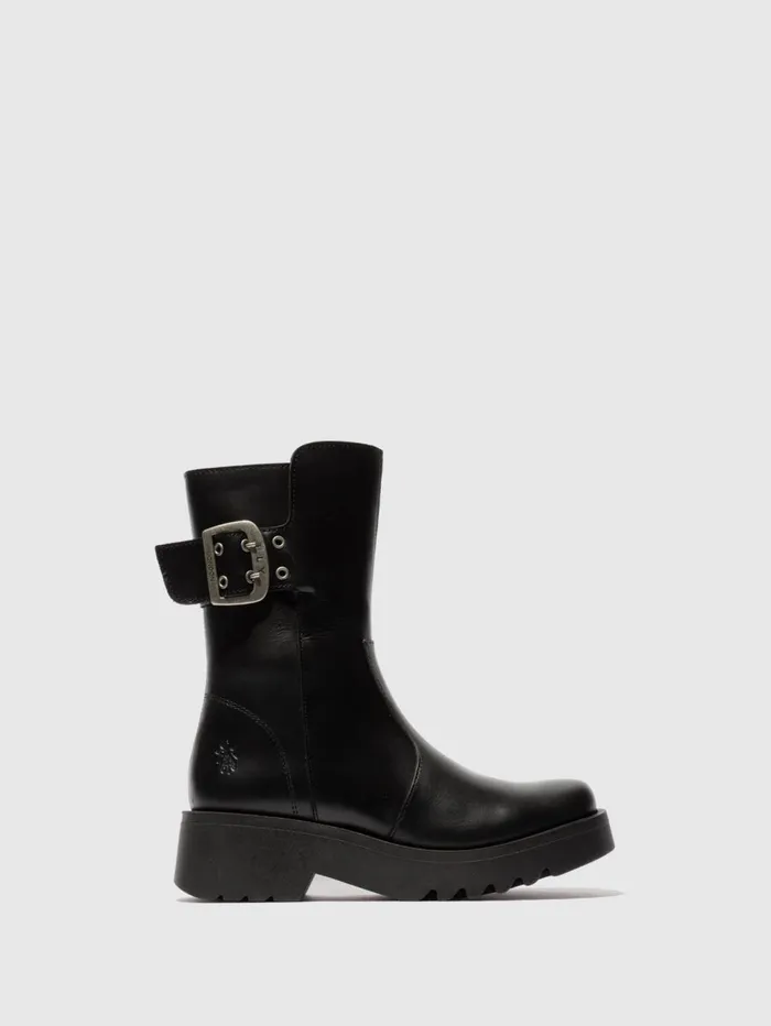 Buckle Ankle Boots MAZZ127FLY BLACK Women Fly London Ankle Boots