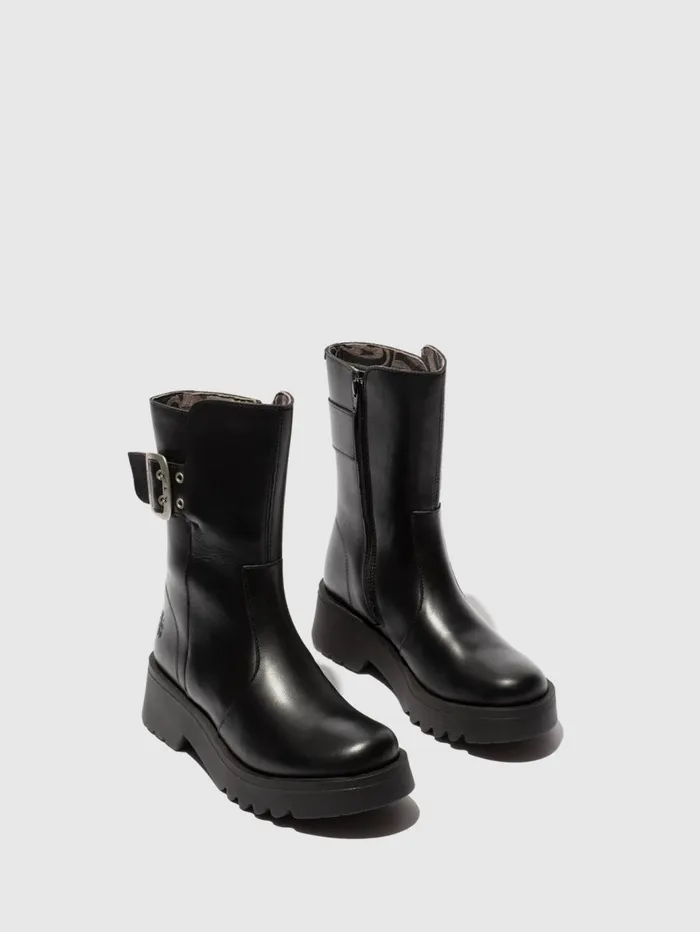 Buckle Ankle Boots MAZZ127FLY BLACK Women Fly London Ankle Boots