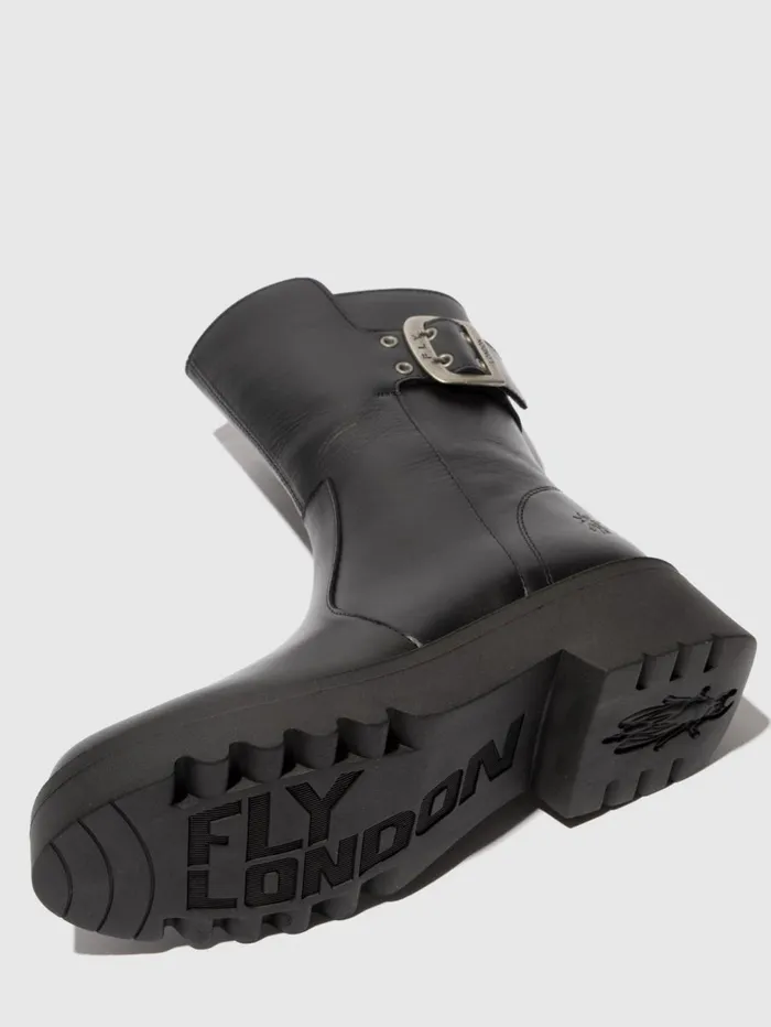 Buckle Ankle Boots MAZZ127FLY BLACK Women Fly London Ankle Boots