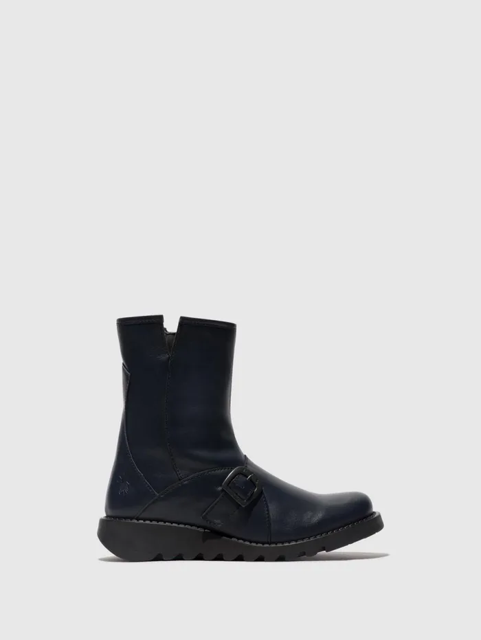 Buckle Ankle Boots SABE013FLY NAVY Women Fly London Ankle Boots