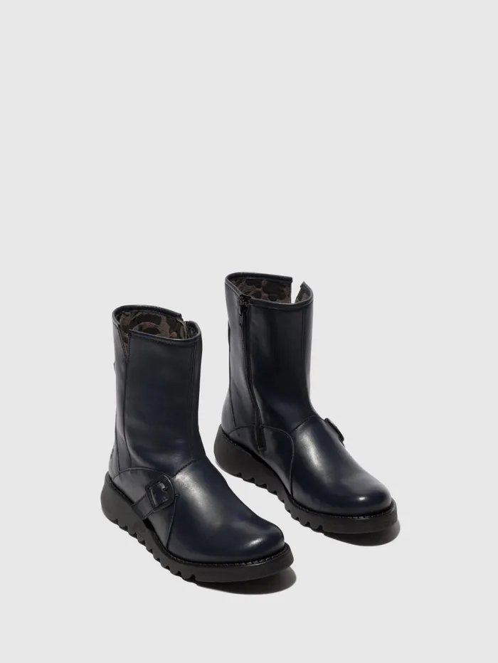 Buckle Ankle Boots SABE013FLY NAVY Women Fly London Ankle Boots