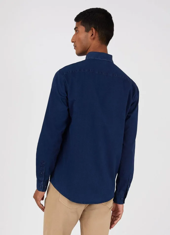 Button Down Denim Shirt Indigo Men SUNSPEL Shirts