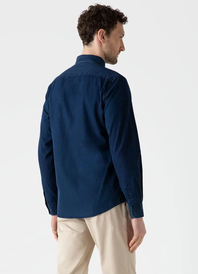 Button Down Denim Shirt Indigo Men SUNSPEL Shirts