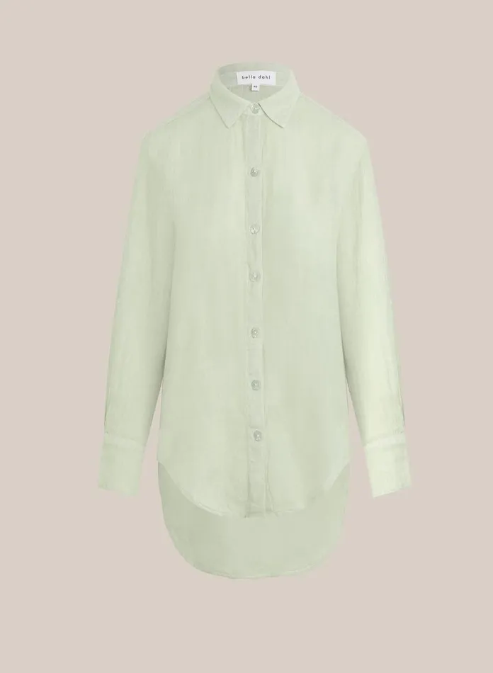 Button Down Women Bella Dahl Boyfriend Button Down 8211 Pale Palm