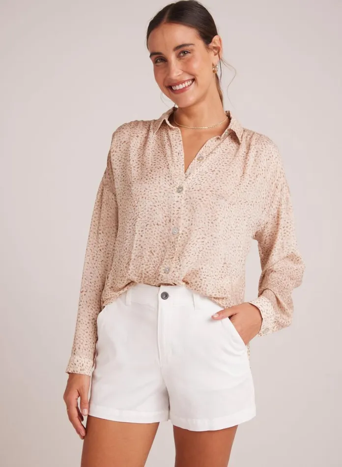 Button Down Women Bella Dahl Flowy Shirt 8211 Salvador Sand Print