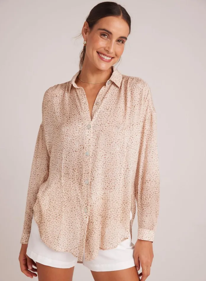 Button Down Women Bella Dahl Flowy Shirt 8211 Salvador Sand Print Button Down Women Bella Dahl Flowy Shirt 8211 Salvador Sand Print