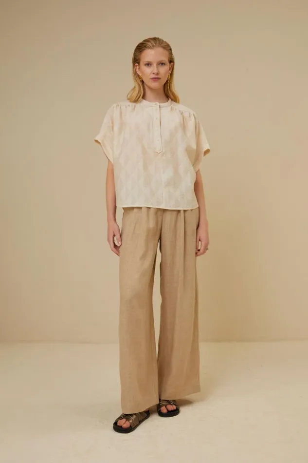 ByBar Blouses Vrouwelijk Axel Geo Blouse Chalk