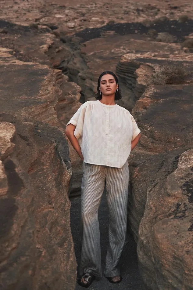 ByBar Blouses Vrouwelijk Axel Geo Blouse Chalk