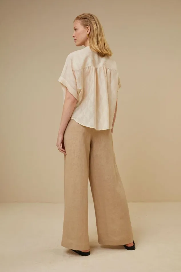 ByBar Blouses Vrouwelijk Axel Geo Blouse Chalk