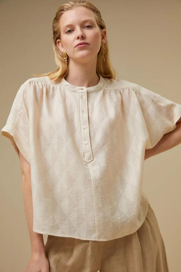 ByBar Blouses Vrouwelijk Axel Geo Blouse Chalk